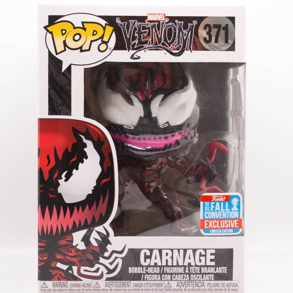 Funko Pop Marvel Comics Venom - Carnage (#371) 2018 Fall Con Exclusive (GUC) - Picture 1 of 5